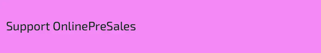 Support OnlinePreSales